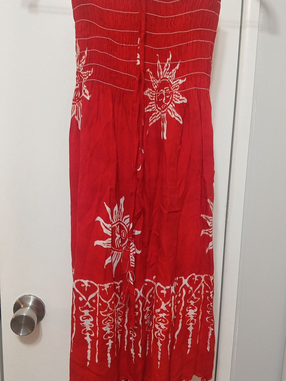 Source Unknown Red Sun-Print Mini Dress